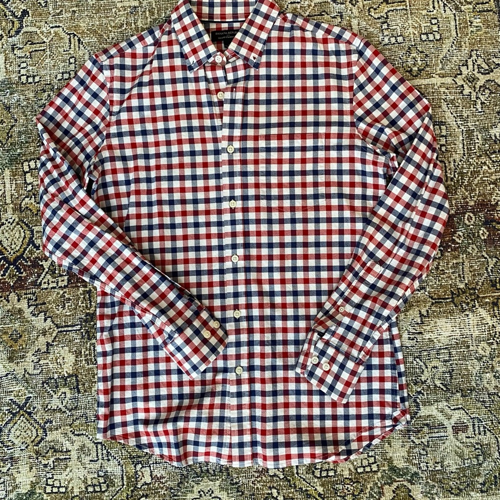 Banana Republic Red and Blue Plaid Shirt